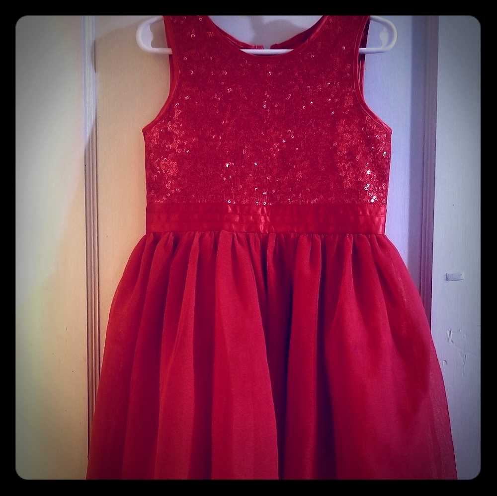 4T girls red fancy formal dress